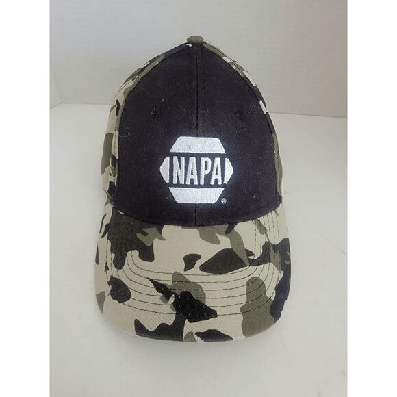 NAPA Men's Black Green Camo Curved Brim Snapback Hat One Size Fits Most - Picture 1 of 5